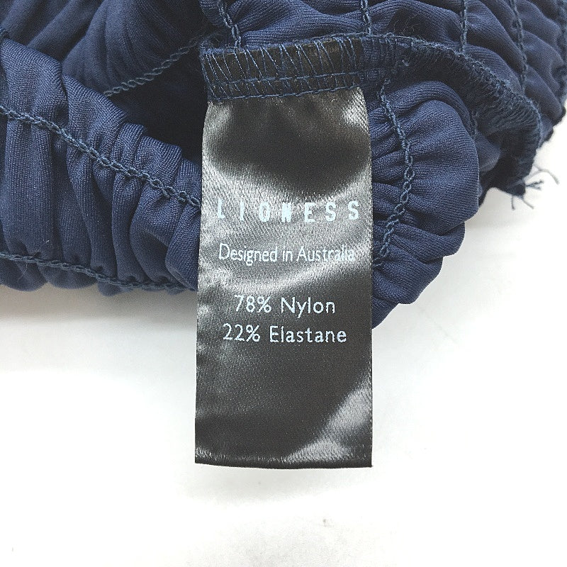 Lioness Scrunged Spectate Indigo V Neck Contrast Top Ladies Size Medium NEW