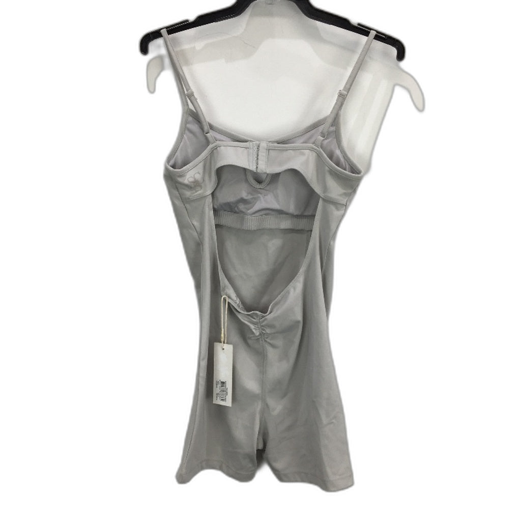 Subtitled Sports Club Gather Back Seam Light Grey Unitard Ladies Size Small NEW