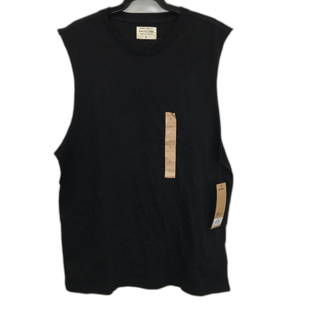 General Pants Basic Black Cotton Relaxed Fit Muscle Tank Mens Size XL NEW