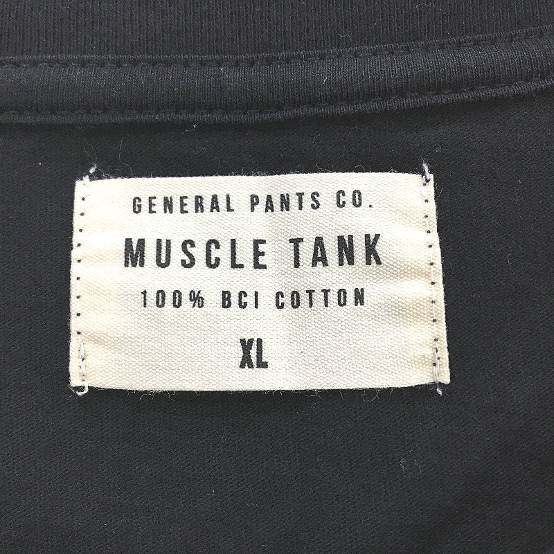 General Pants Basic Black Cotton Relaxed Fit Muscle Tank Mens Size XL NEW