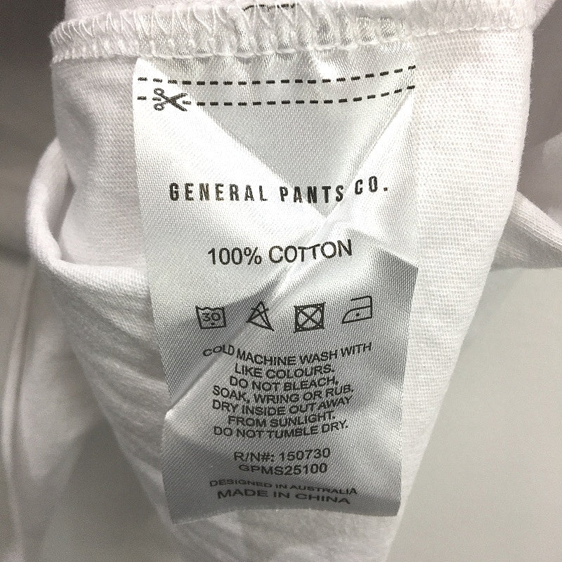 General Pants O.G Crop White Cotton Short Sleeve Tee Shirt Mens Size Medium NEW