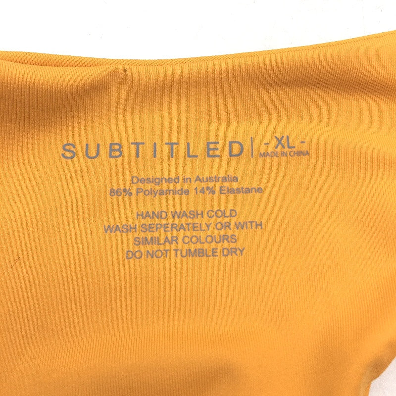 Subtitled Super Cheeky Tangerine Orange Brief Swim Bottoms Ladies Size XL NEW