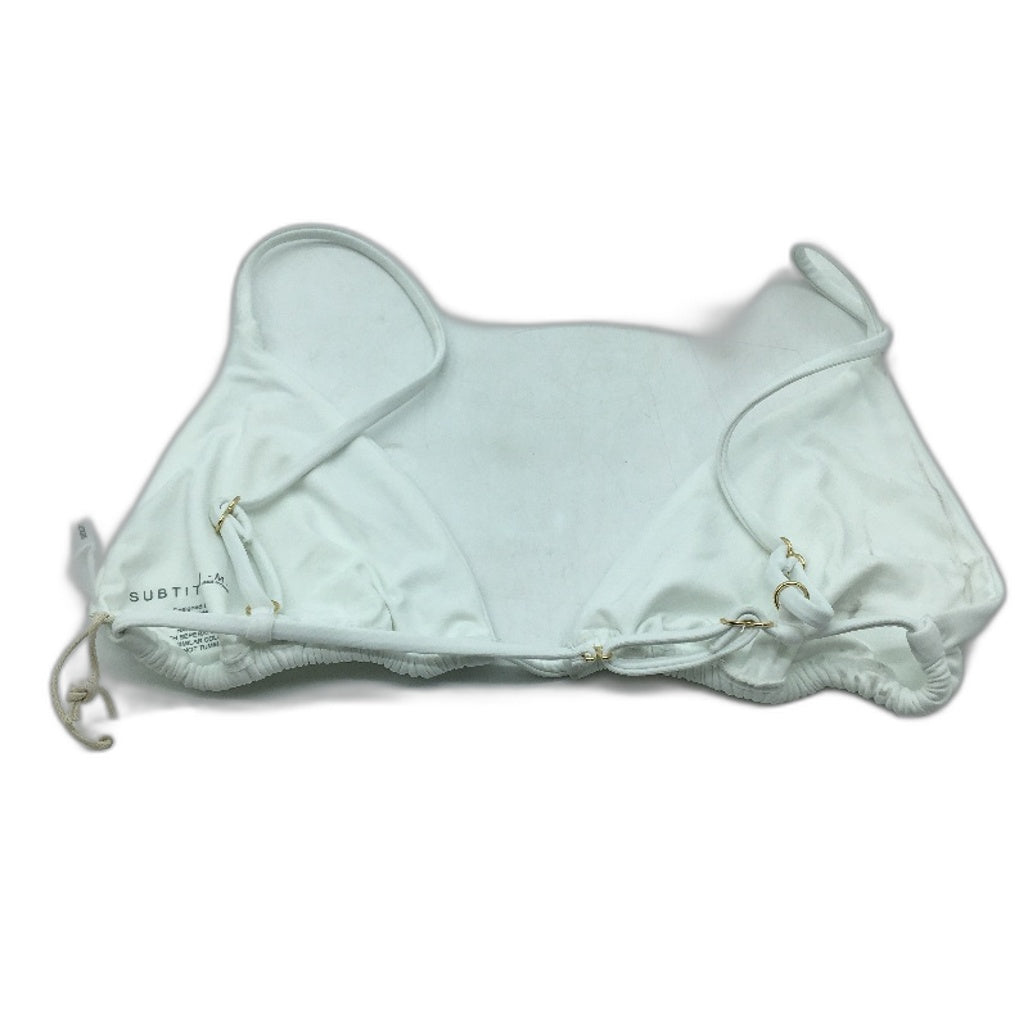 Subtitled Classic Triangle Slide White Bikini Top Ladies Size Small NEW