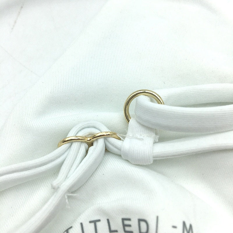 Subtitled Classic Triangle Slide White Bikini Top Ladies Size Small NEW