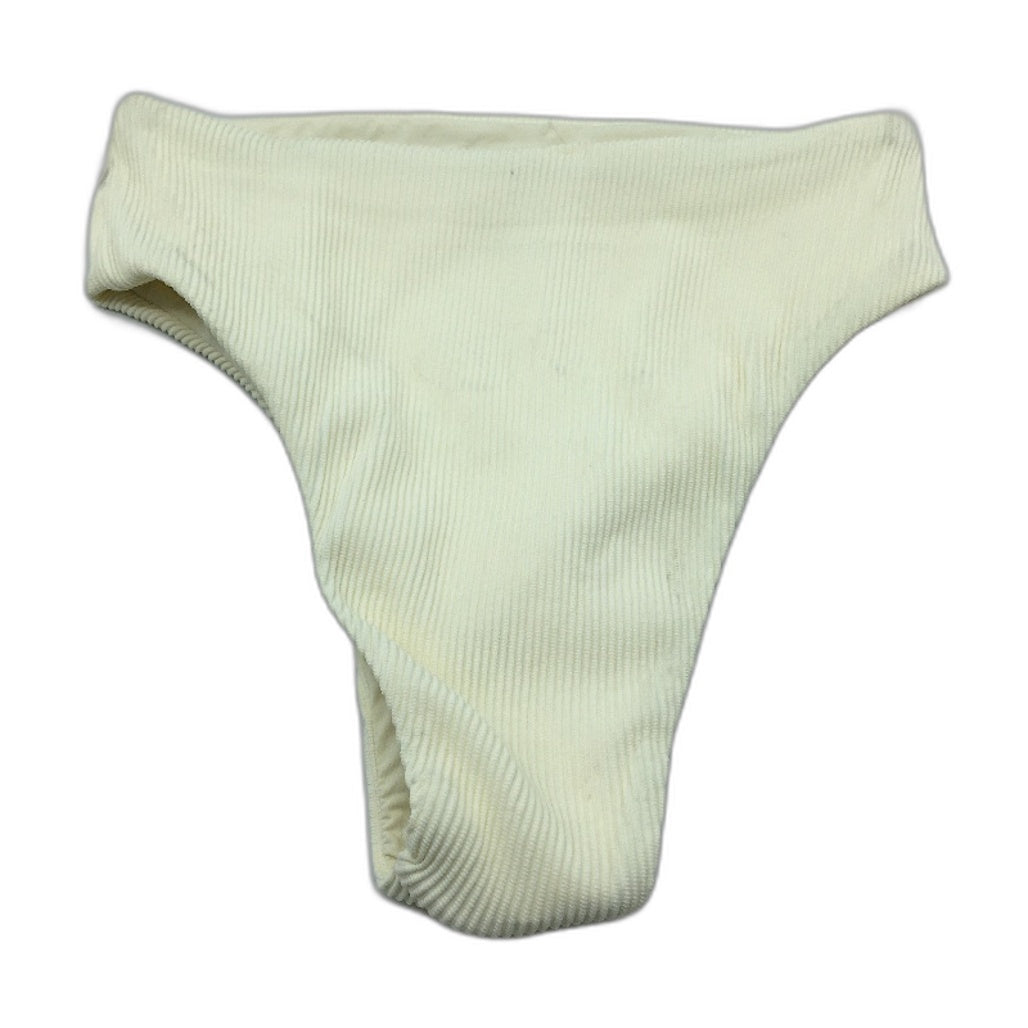 Subtitled Rib High Waist Almond White Brief Swim Bottoms Ladies Size XL NEW