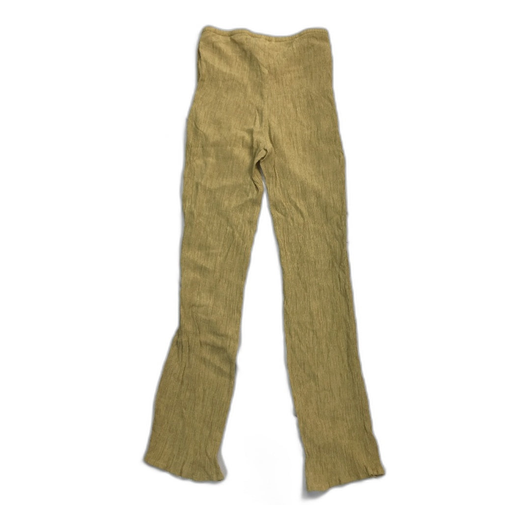 Subtitled Indra Crinkle Lemon Khaki Pants with Pockets Ladies Size Medium NEW