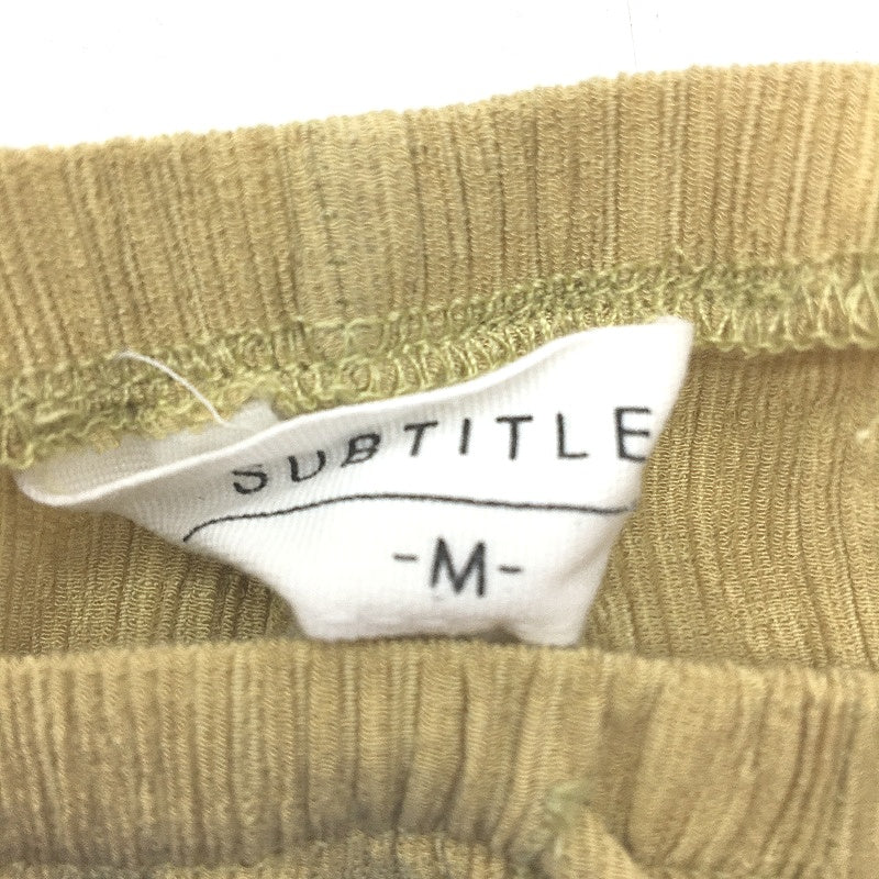 Subtitled Indra Crinkle Lemon Khaki Pants with Pockets Ladies Size Medium NEW