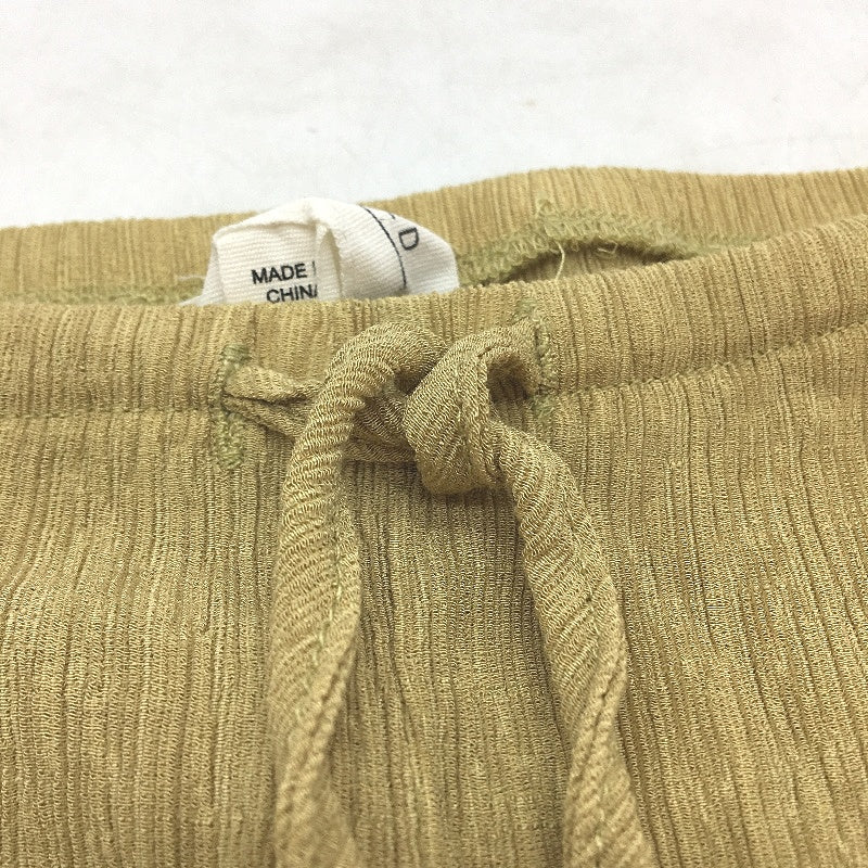 Subtitled Indra Crinkle Lemon Khaki Pants with Pockets Ladies Size Medium NEW