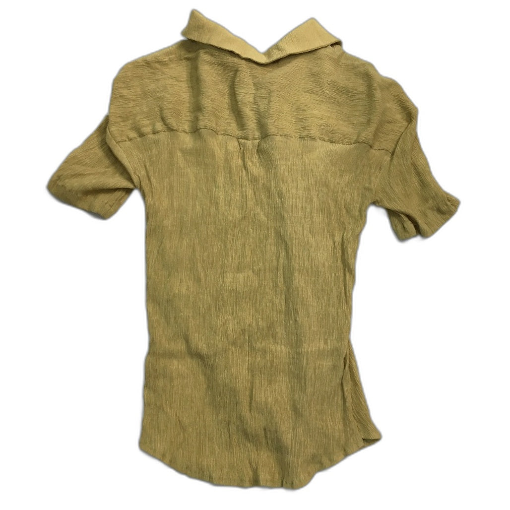 Subtitled Indra Crinkle Button Up Shortsleeve Khaki Shirt Ladies Size Small NEW