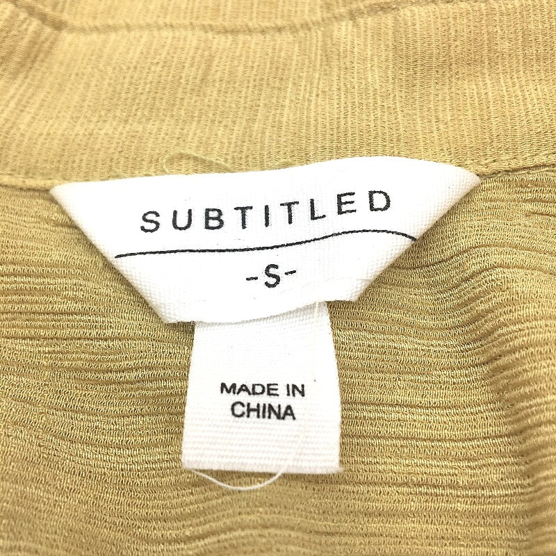 Subtitled Indra Crinkle Button Up Shortsleeve Khaki Shirt Ladies Size Small NEW