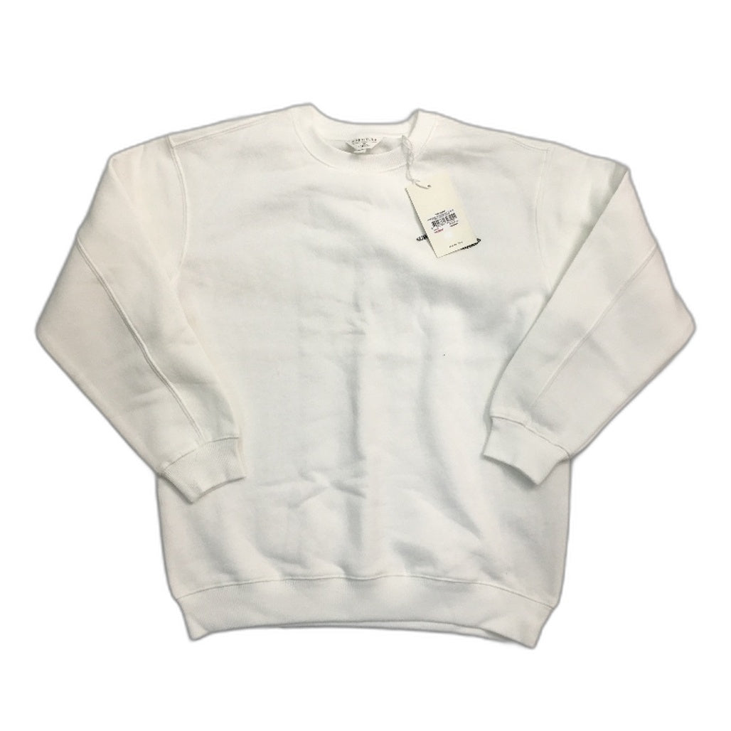 Subtitled Oversized Wave Origin Fleece White Crew Jumper Girls Sz 12-13 Yrs NEW