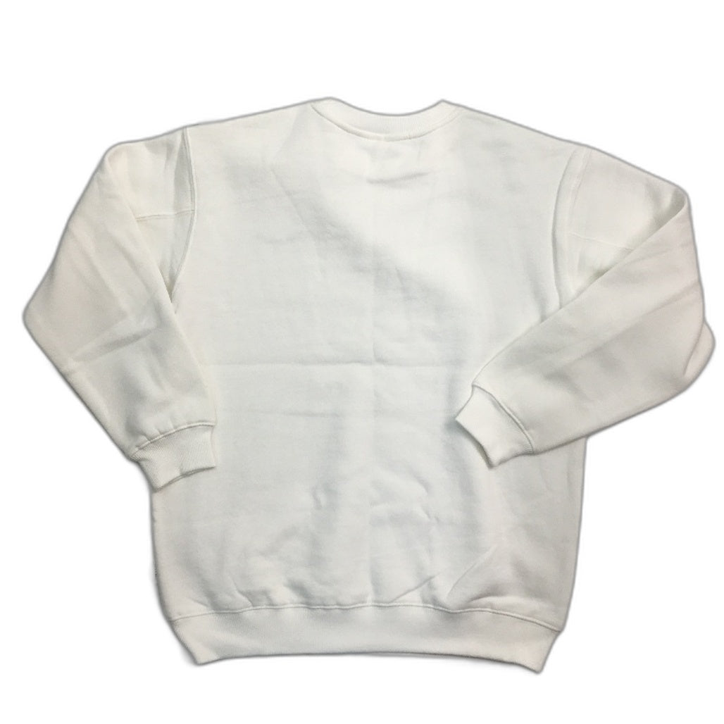 Subtitled Oversized Wave Origin Fleece White Crew Jumper Girls Sz 12-13 Yrs NEW