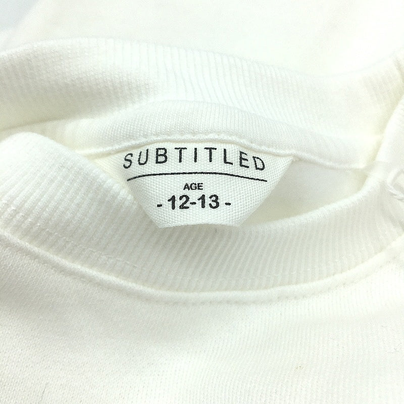 Subtitled Oversized Wave Origin Fleece White Crew Jumper Girls Sz 12-13 Yrs NEW