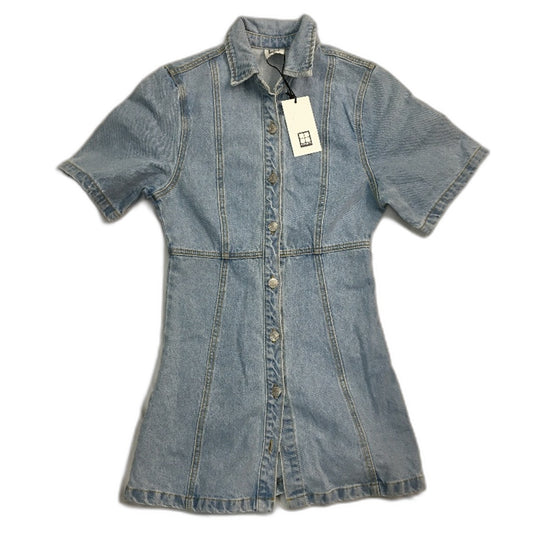 Insight Rio Denim Faded Blue Button Up Mini Shirt Dress Ladies Size XS NEW
