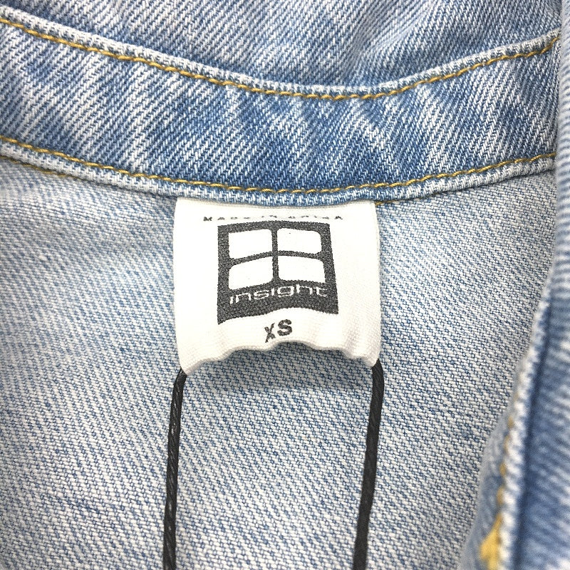 Insight Rio Denim Faded Blue Button Up Mini Shirt Dress Ladies Size XS NEW