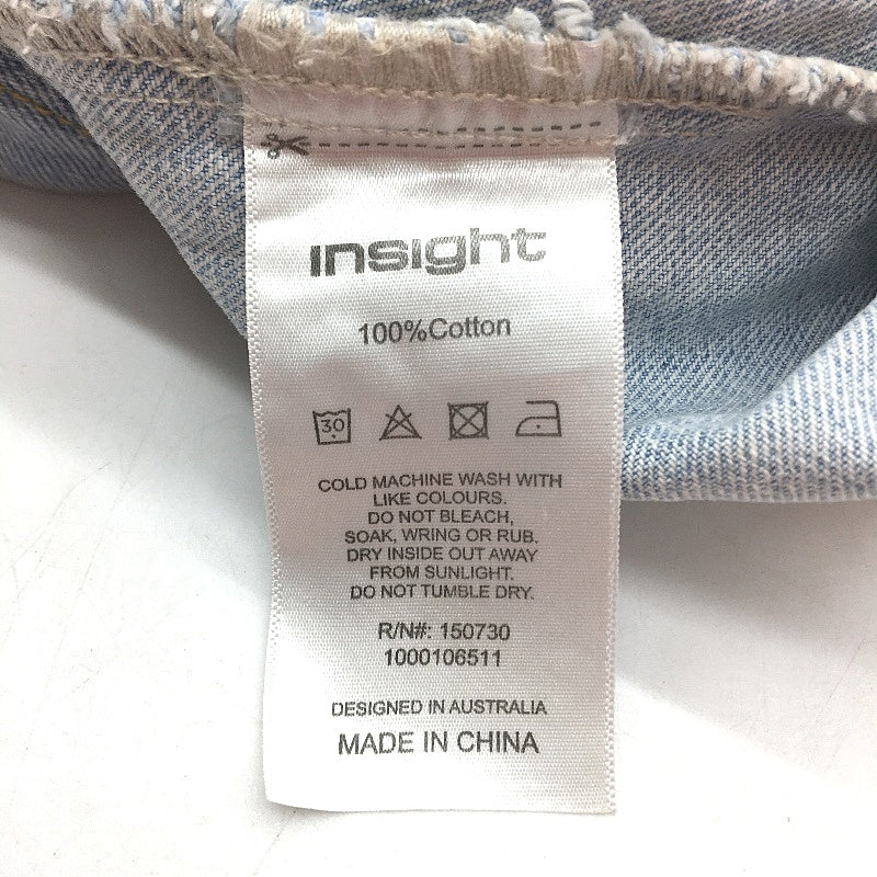 Insight Rio Denim Faded Blue Button Up Mini Shirt Dress Ladies Size XS NEW