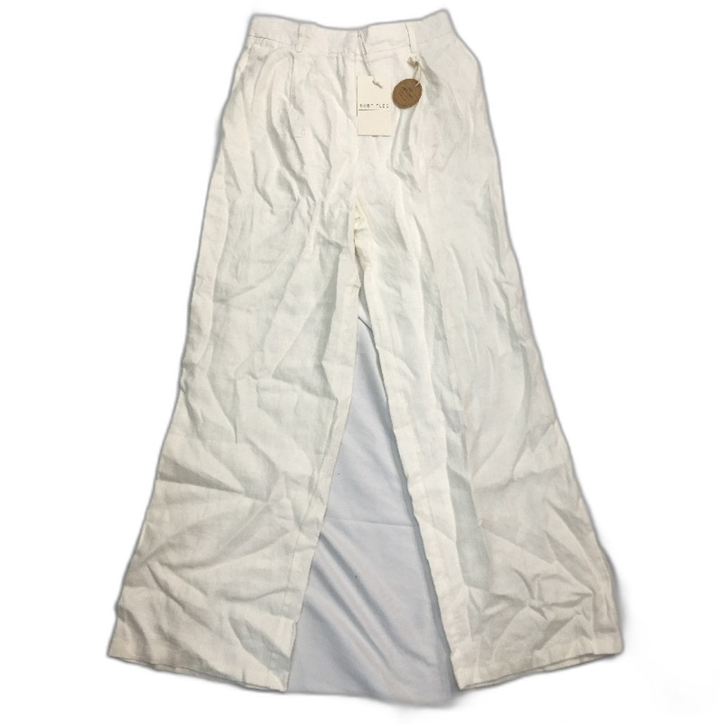 Subtitled Jemimah White Linen Blend Relaxed Fit Trousers Ladies Size Small NEW