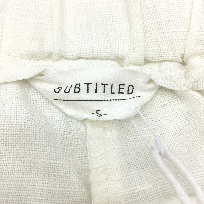 Subtitled Jemimah White Linen Blend Relaxed Fit Trousers Ladies Size Small NEW