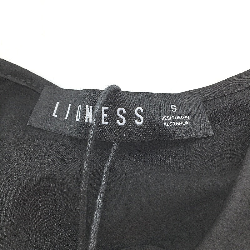 Lioness Delilah Low Cowl Bias Cut Ink Black Satin Top Ladies Size Small NEW