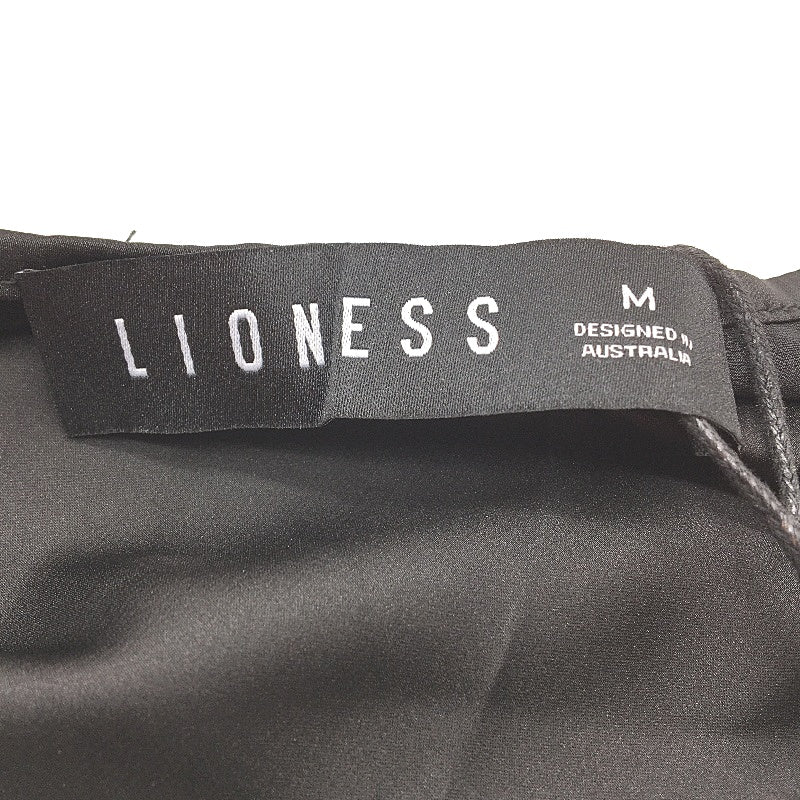 Lioness Delilah Low Cowl Bias Cut Ink Black Satin Top Ladies Size Medium NEW