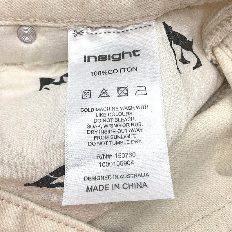 Insight Eva Chalk White High Rise Denim Front Slit Maxi Skirt Ladies Size 32 NEW