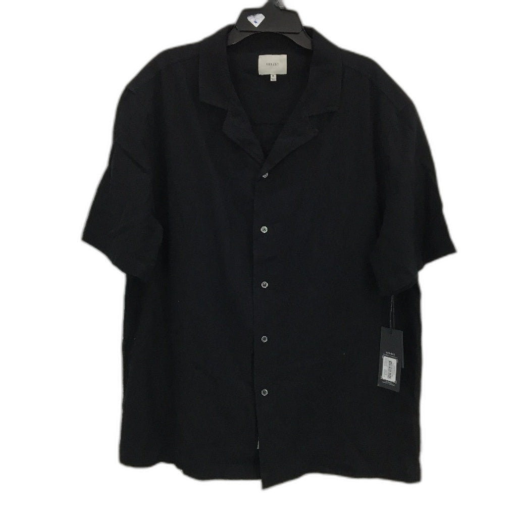 Arvust Soren Shortsleeve Black Cotton Resort Shirt Mens Size Large NEW