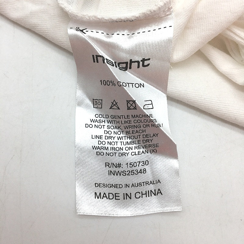 Insight Rumors Graphic Print White Cotton Baby Tee Shirt Ladies Size XS NEW