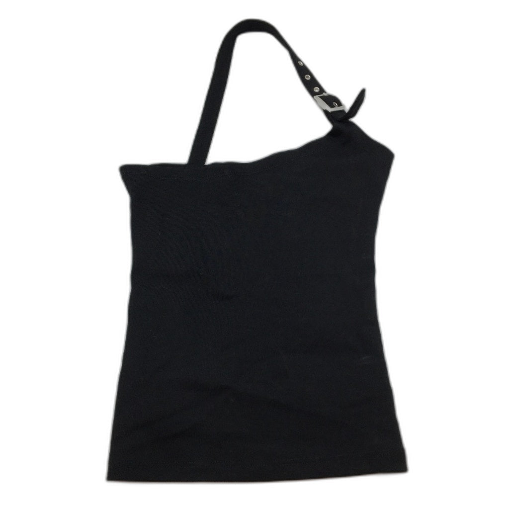 Insight Single Strap Buckle Black Cropped Cami Top Ladies Size XXS NEW