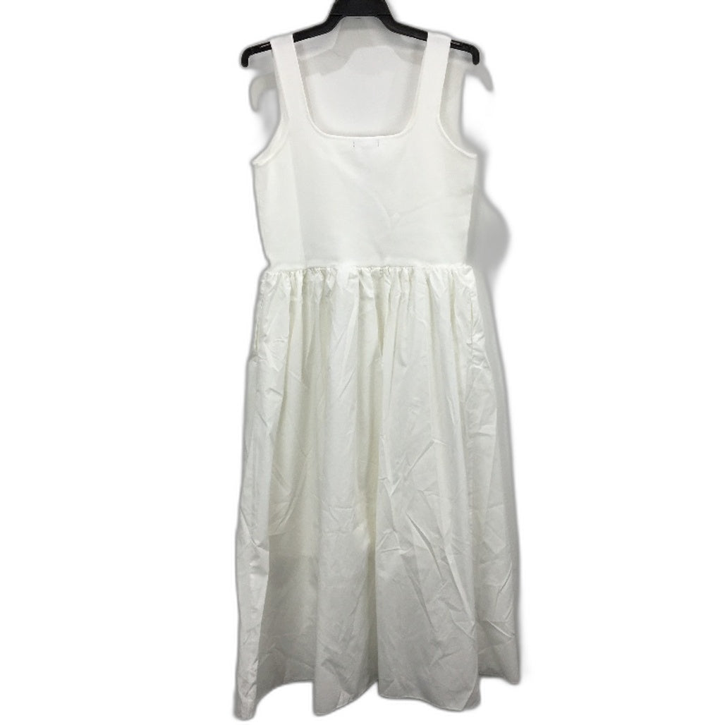Portmans Harper Knit Stretch White Sleeveless Midi Dress for Women - Size Large NEW