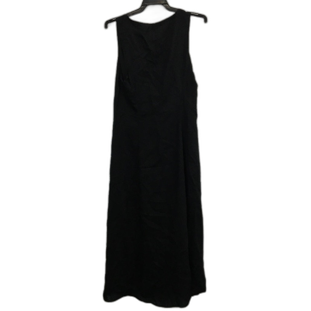Dotti Bridget Black Midi Dress - Viscose Linen Blend Flowy Ladies Size AU 10 NEW