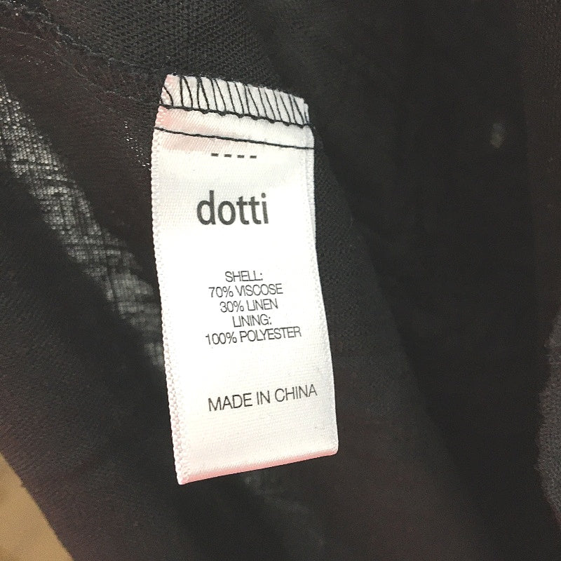 Dotti Bridget Black Midi Dress - Viscose Linen Blend Flowy Ladies Size AU 10 NEW