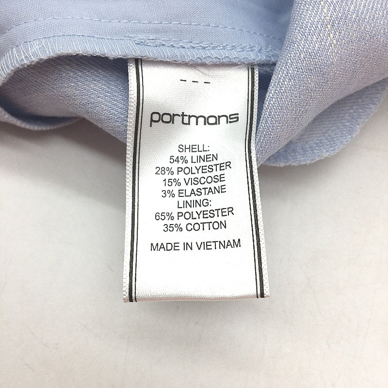 Portmans Love Is Blind Light Blue Linen Blend Stretch Shorts Ladies Size AU 16 NEW