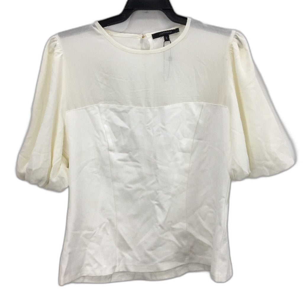 Portmans Primrose Puff Sleeve Corset Top in White - Viscose Blend Ladies Size Large NEW