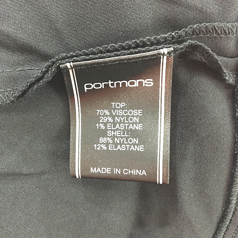 Portmans Dee Knit Woven Short Sleeveless Black Dress for Women - Size AU 16 - NEW