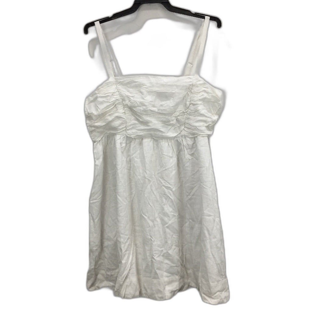 Dotti Leela White Sleeveless Mini Dress with Gathered Bodice, AU Size 12, NEW