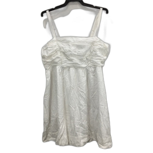 Dotti Leela White Sleeveless Mini Dress with Gathered Bodice, AU Size 12, NEW
