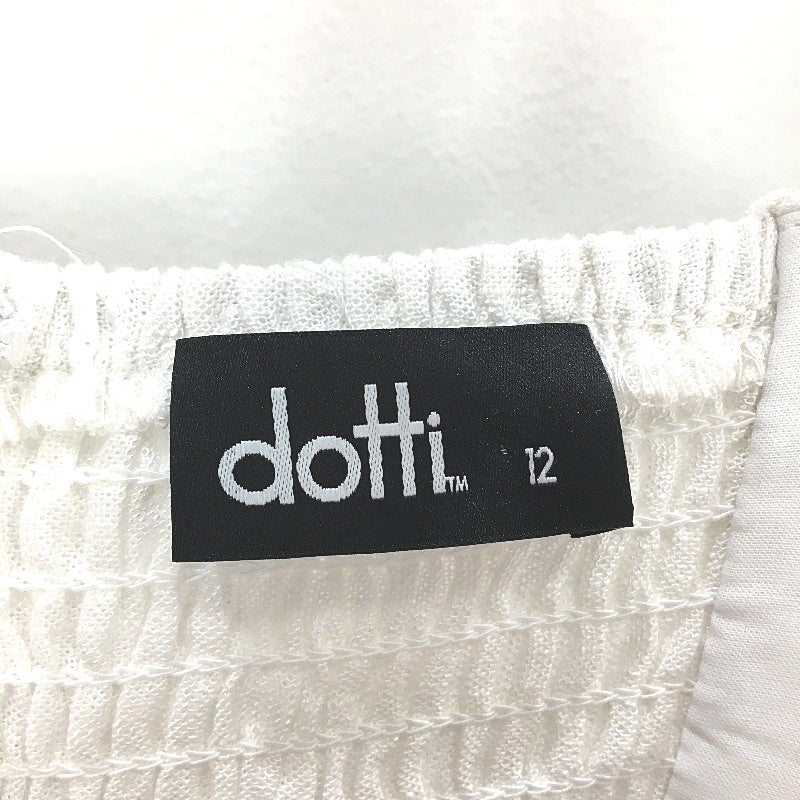 Dotti Leela White Sleeveless Mini Dress with Gathered Bodice, AU Size 12, NEW