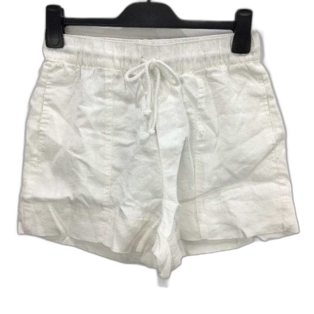 Just Jeans White Lightweight Tie High Waist Linen Jog Short Ladies Size AU 8 NEW