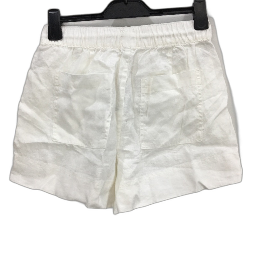 Just Jeans White Lightweight Tie High Waist Linen Jog Short Ladies Size AU 8 NEW