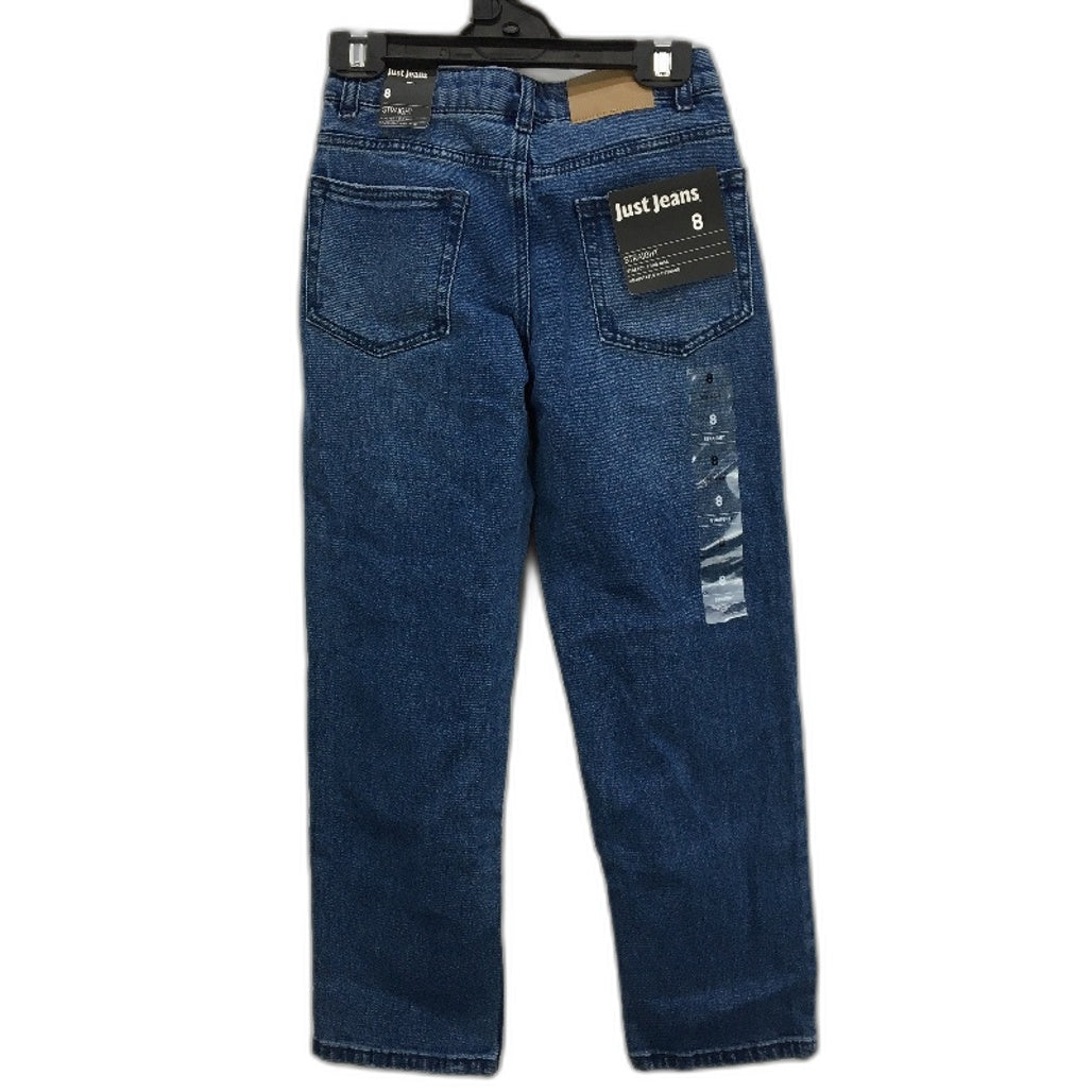 Just Jeans Straight Leg Mid Rise Blue Full Length Denim Jeans Boys Size AU 8 NEW