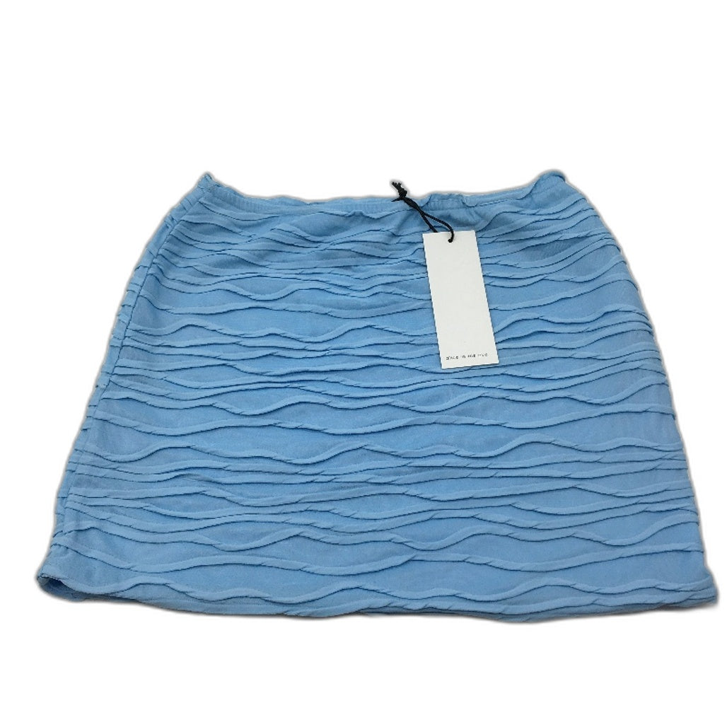 Alice In The Eve Sky Blue Stretch Cleo Crinkle Mini Skirt Ladies Size M NEW