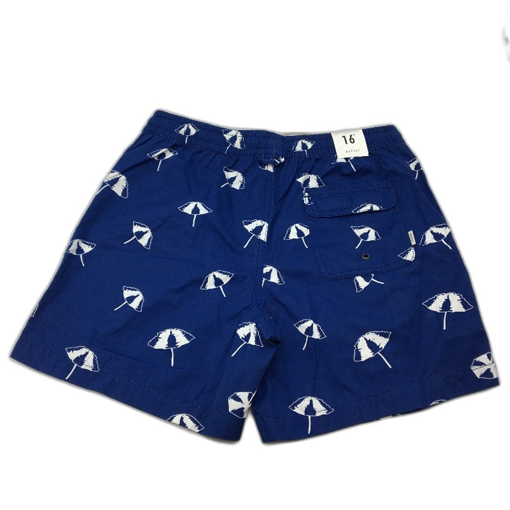 Arvust Holiday 16" Volley Blue Drawstring Umberella Print Shorts Mens Sz 30 NEW