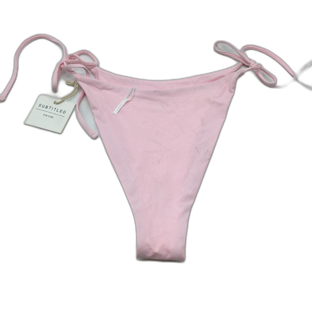 Subtitled Australian Designed Tie Side Baby Pink Bikini Bottom Ladies Sz XL NEW