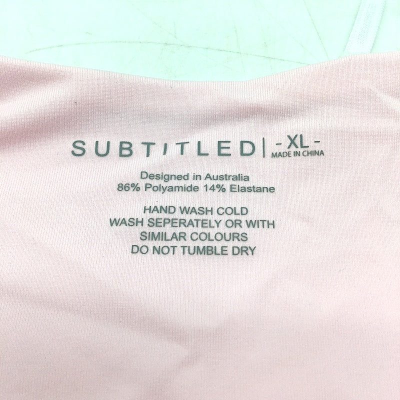 Subtitled Australian Designed Tie Side Baby Pink Bikini Bottom Ladies Sz XL NEW