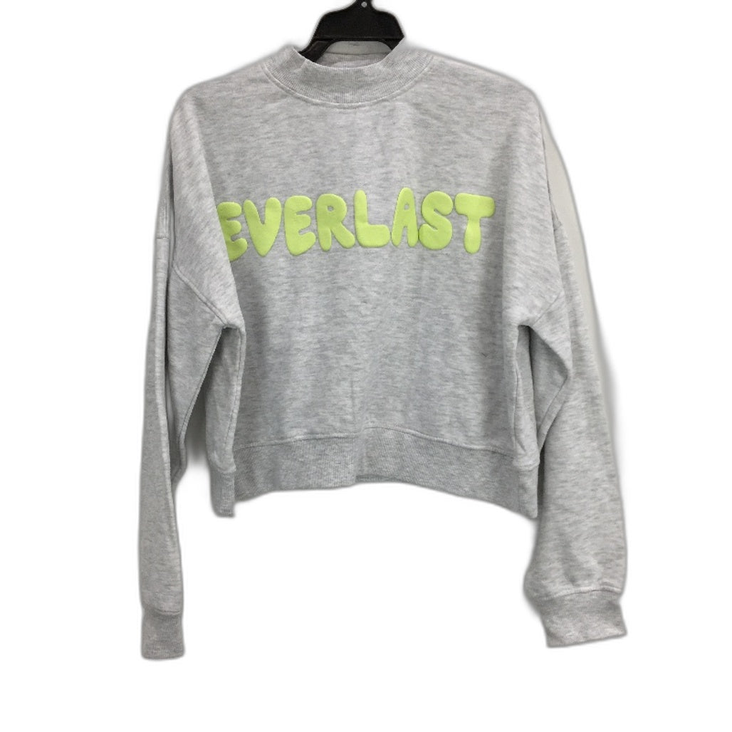 Everlast Womens Grey Marle Front Print Cropped Athletic Jumper Size Small