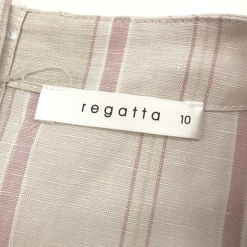 Regatta Pink Stripe Linen Blend Short Sleeve Dress for Women - Size 10 Multicolored