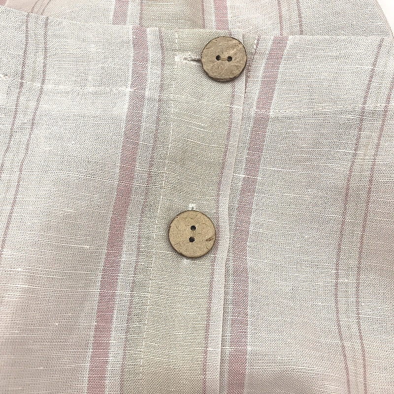 Regatta Pink Stripe Linen Blend Short Sleeve Dress for Women - Size 10 Multicolored