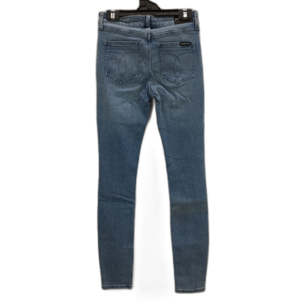 Calvin Klein Mid Rise Skinny Blue Jeans for Women - Cotton Elastane Fit, Size W25 L30