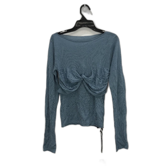 Alice in the Eve Blue Tencel Penny Sweatheart Knit Long Sleeve Women's Top Size S NEW