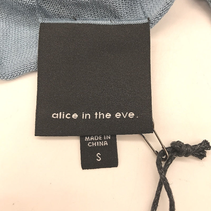 Alice in the Eve Blue Tencel Penny Sweatheart Knit Long Sleeve Women's Top Size S NEW